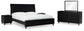 Danziar King Panel Bed with Mirrored Dresser and 2 Nightstands