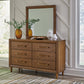 Lyncott Queen Upholstered Bed with Mirrored Dresser, Chest and 2 Nightstands