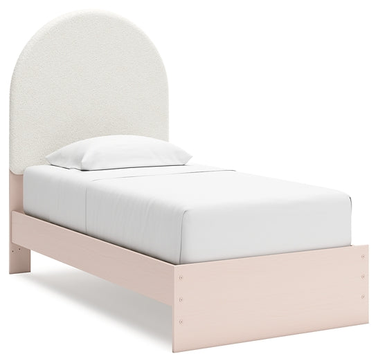 Wistenpine Twin Upholstered Panel Bed with Dresser