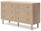 Cielden Full Upholstered Panel Bed with Dresser