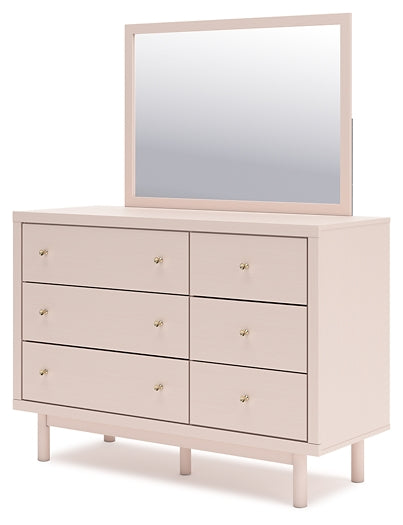 Wistenpine Twin Upholstered Panel Bed with Mirrored Dresser, Chest and Nightstand