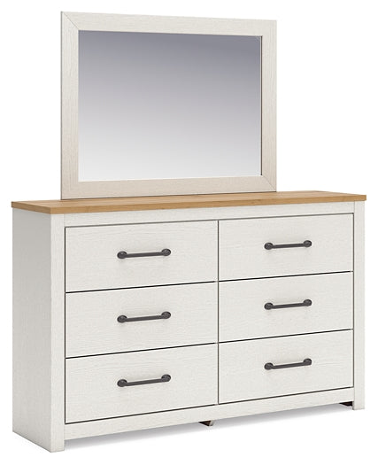 Linnocreek Full Panel Bed with Mirrored Dresser and Nightstand