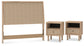 Cielden Full Upholstered Panel Bed with 2 Nightstands