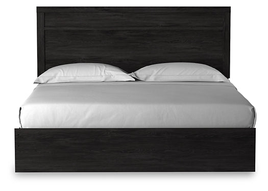 Belachime King Panel Bed with Mirrored Dresser and Chest