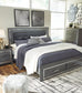 Lodanna King Panel Bed with 2 Storage Drawers with Mirrored Dresser and Nightstand