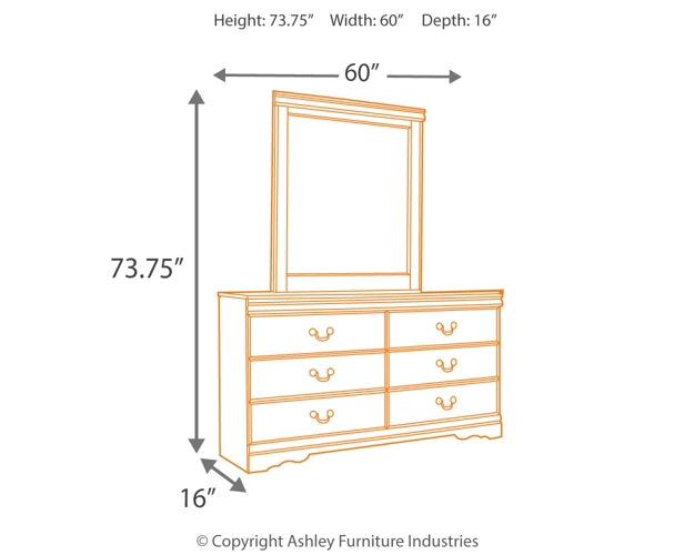 Huey Vineyard Twin Sleigh Headboard with Mirrored Dresser and 2 Nightstands