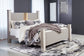 Surancha King Poster Bed with Mirrored Dresser