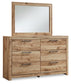 Hyanna Queen Panel Storage Bed with Mirrored Dresser