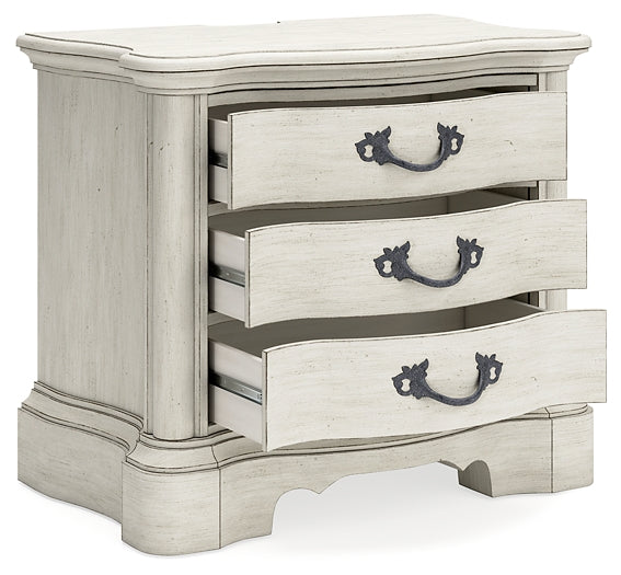 Arlendyne King Upholstered Bed with Mirrored Dresser and Nightstand