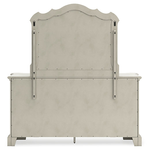 Arlendyne Queen Upholstered Bed with Mirrored Dresser, Chest and Nightstand